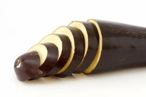 Slices of eggplants Stock Photos