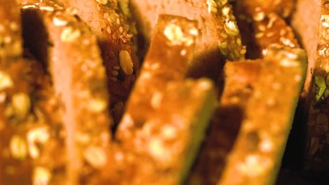 Slices of fresh bread Stock Footage 101962064