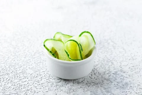 Slices of fresh cucumbers 写真素材