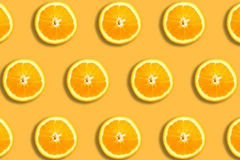 Slices of fresh orange pattern summer background Stock Photos
