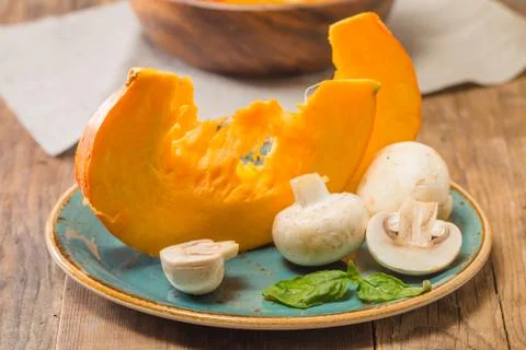 Slices of fresh pumpkin Foto stock
