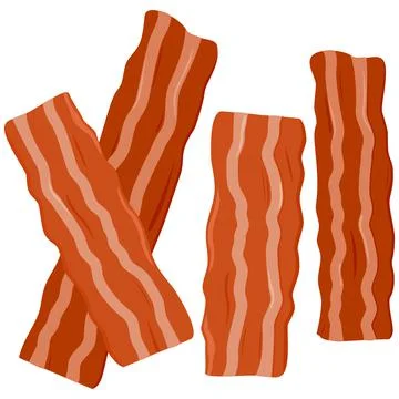 Slices of fried crispy bacon. Vector illustration Illustrazione stock
