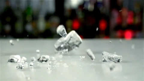 Slices of ice fall on the bar Stock Footage 77828142