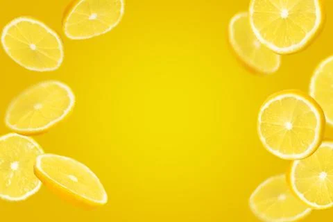 Slices of lemon fruit background Stock Photos