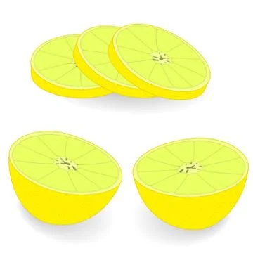 Slices of lemon on a light background. Stock Illustration