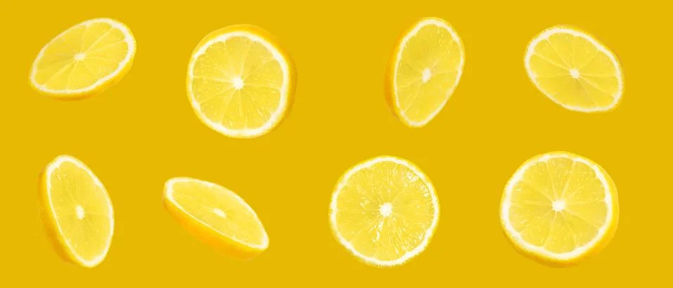 Slices of lemon pattern Stock Photos
