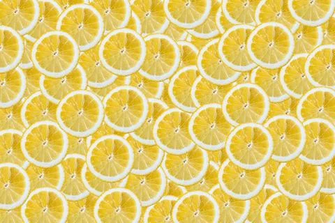 Slices of lemons background Stock Photos