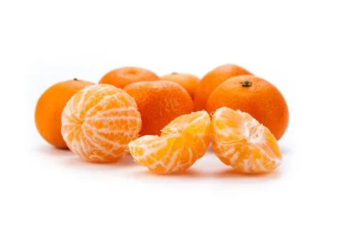 Slices of mandarin Stock Photos