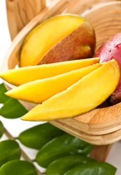 Slices of mango, mango Stock Photos