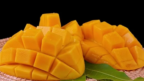Slices of mango. Panning right. Stock Footage 307919296