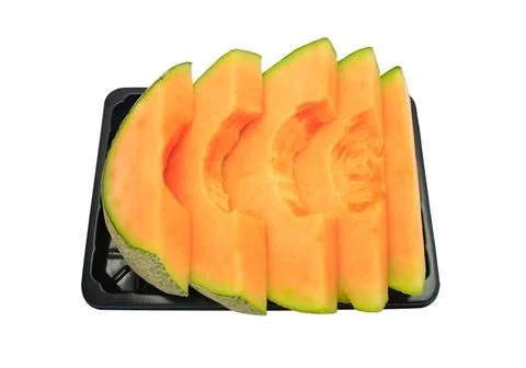 Slices Melon isolated on the white background Stock Photos