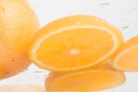 Slices of Orange Fruit Stock Photos