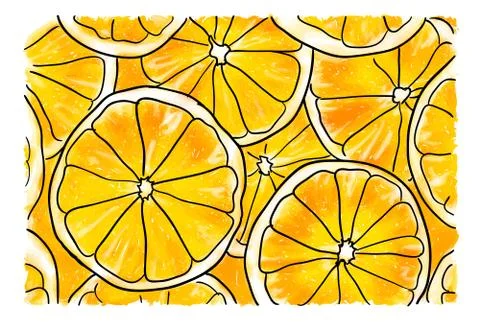 Slices of orange Stock Illustration