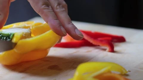 Slices of pepper Stock Footage 281905777