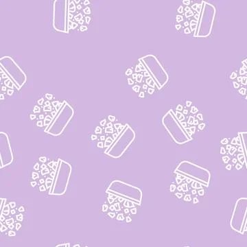 Slices pineapple salad line vector seamless pattern Stock Illustration