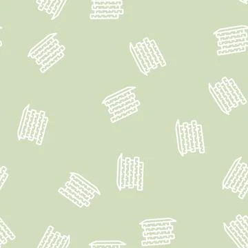 Slices plate pineapple line vector seamless pattern Stock Illustration