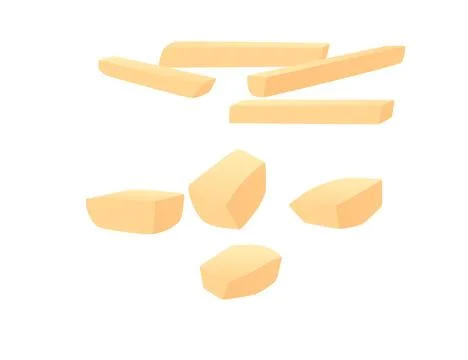 Slices of potato vector illustration isolated on white background Stock Illustration