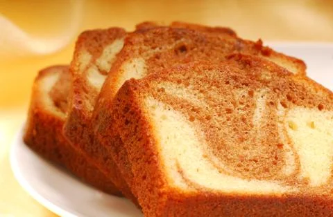 Slices of pound cake Stock Photos