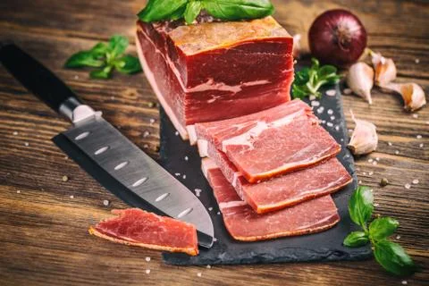 Slices of Prosciutto Foto stock
