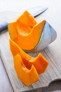 Slices of pumpkin Stock Photos