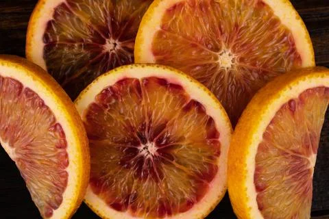 Slices of red oranges Foto stock