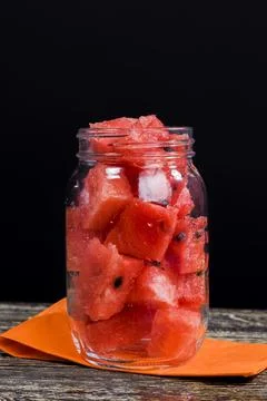 Slices of red watermelon Stock Photos