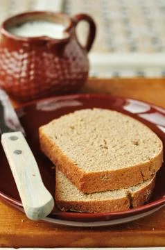 Slices of Rye Bread, copy space for your text Stock Photos