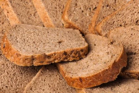 Slices of rye bread Stock Photos