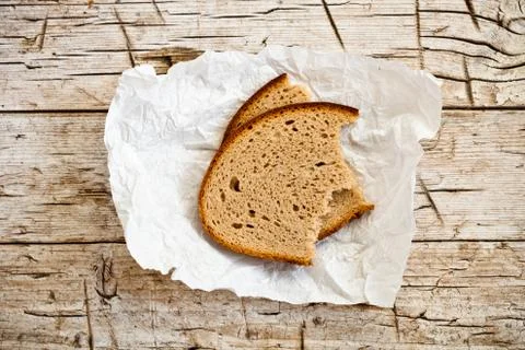 Slices of rye bread Stock Photos