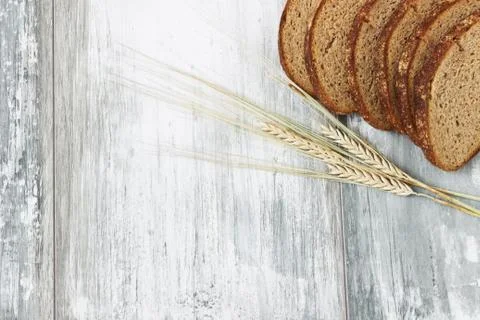 Slices of rye bread Stock Photos