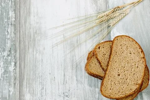 Slices of rye bread Stock Photos