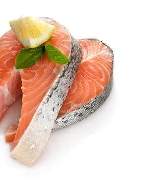 Slices of salmon Stock Photos