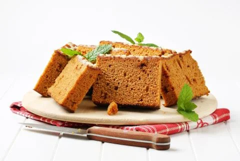 Slices of spice cake Stock Photos