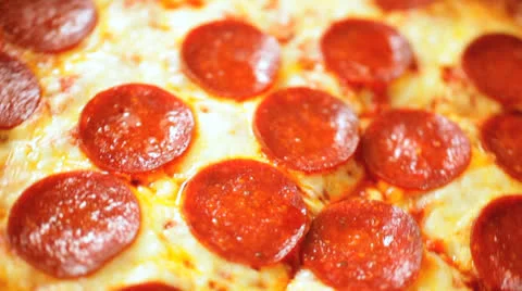 Slices Spicy Pepperoni Sausage Fresh Pizza Stock Footage