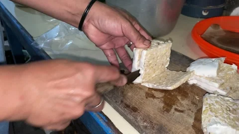 Slices tempeh Stock Footage 303349305