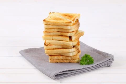Slices of toasted bread Stock Photos
