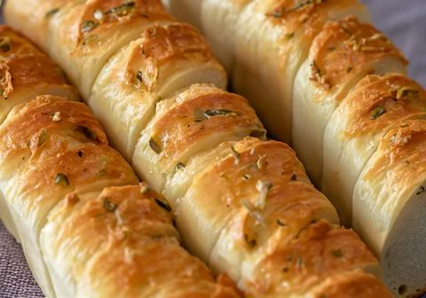Slices of toasted bread Stock Photos