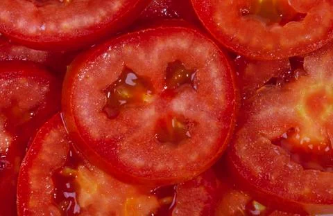 Slices of tomatoes Stock Photos
