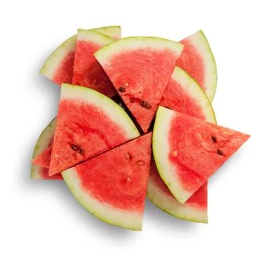 Slices of watermelon in a chaotic stack Stock Photos
