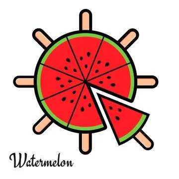 Slices of watermelon Stock Illustration
