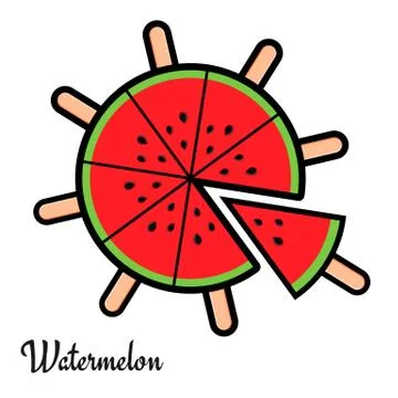 Slices of watermelon Stock Illustration