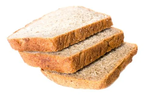 Slices of wheat bread Stock Photos