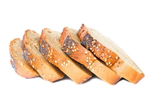 Slices of wheat bread Stock Photos