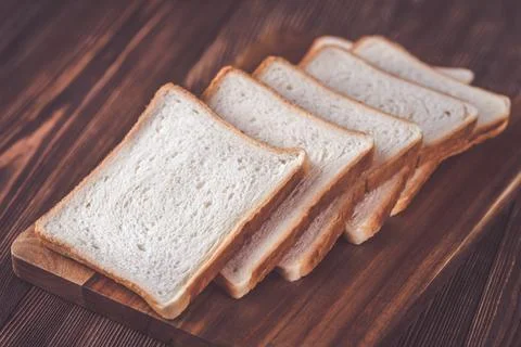 Slices of white bread Stock Photos
