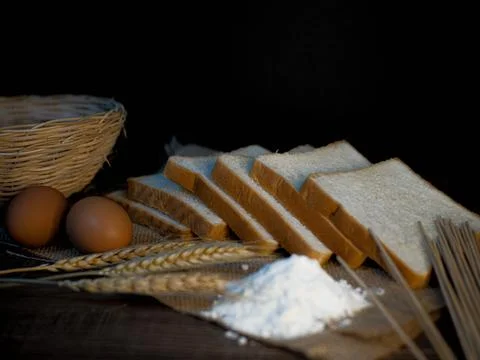 Slices of white wheat bread 写真素材