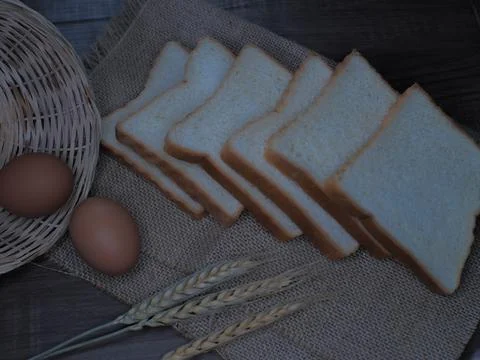 Slices of white wheat bread Foto stock