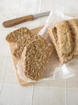 Slices of whole grain bread Foto stock