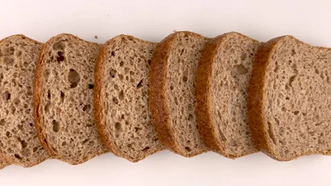 Slices of whole wheat bread Video stock 265193707