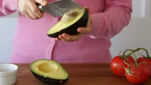 Slicing and Preparing an Avocado Stock Footage 88169387