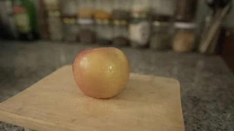 Slicing an Apple Stock Footage 113190262
